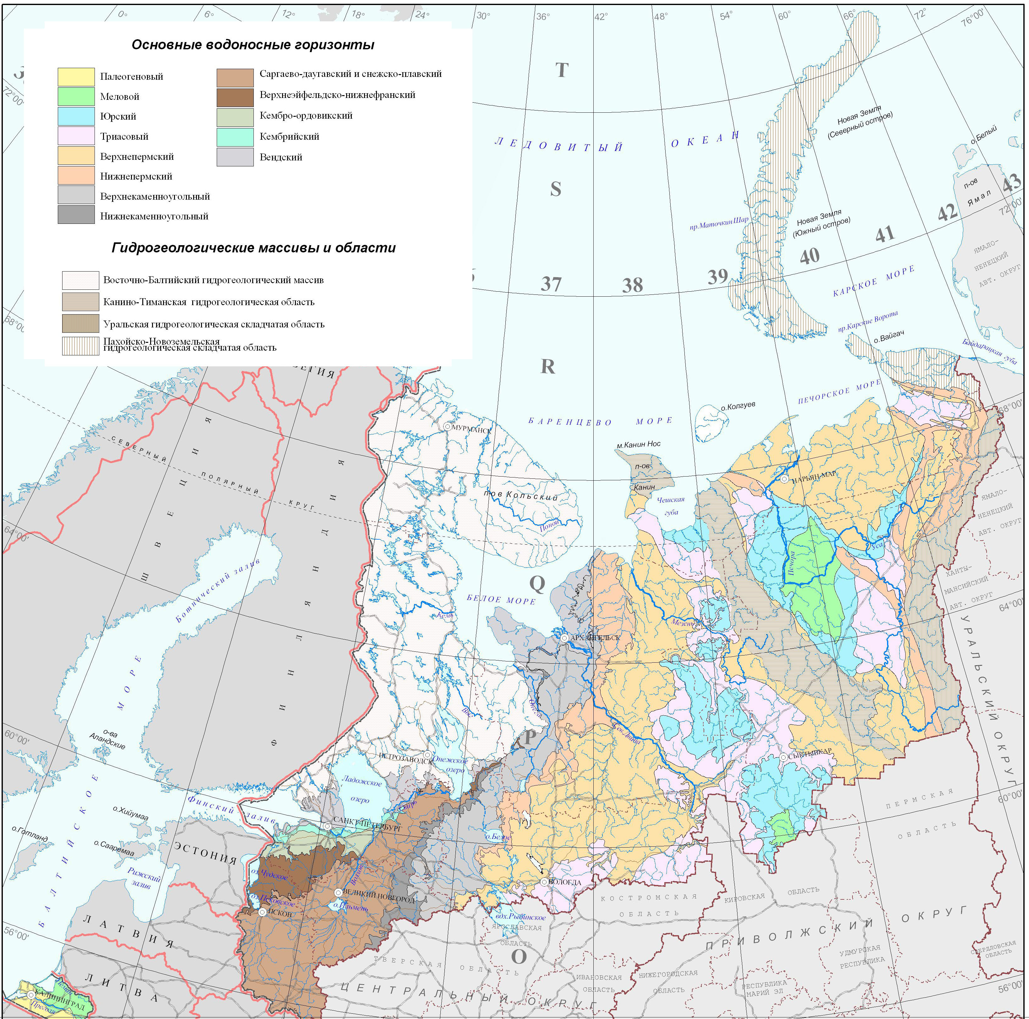 Водоносные горизонты карта