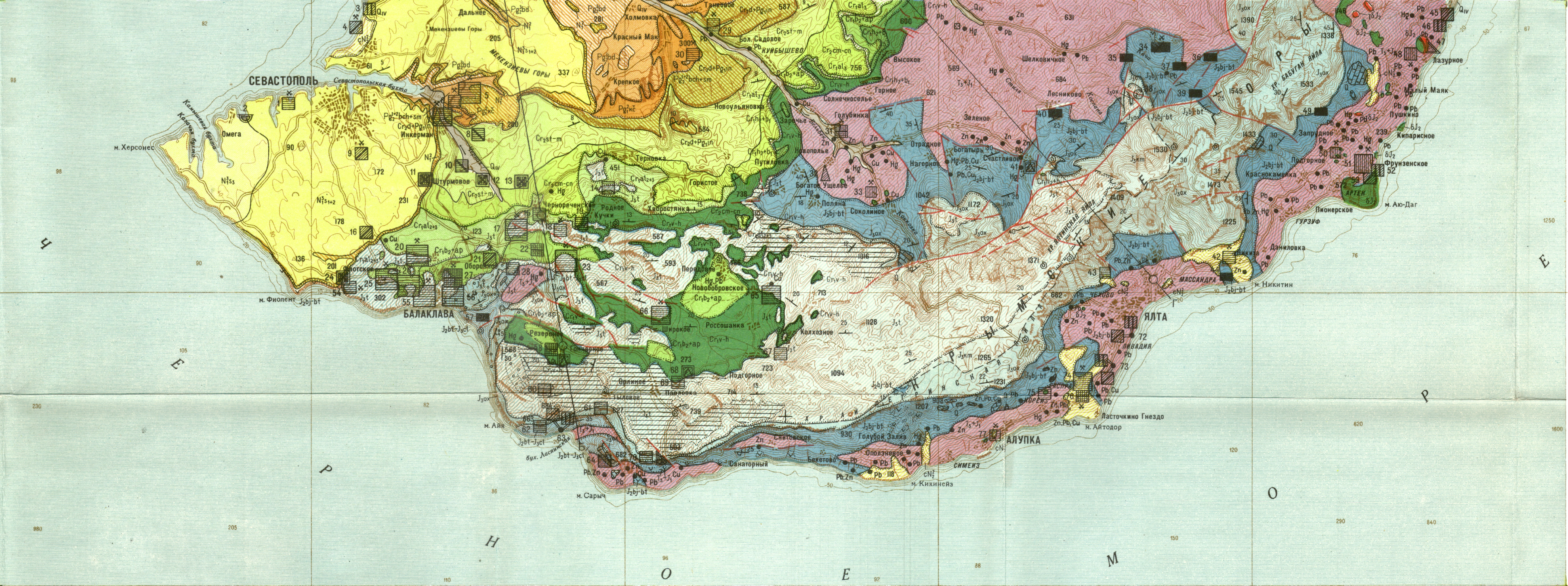 L 36 36 a. Геология Крыма карта. Геологическая карта Крыма. Геологическая карта Севастополя. Геологическая карта Ялты.