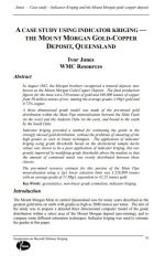 A case study using indicator kriging - the Mount Morgan gold-copper deposit, Queensland / Тематическое исследование с использованием индикаторного кригинга - золото-медное месторождение Маунт Морган, Квинсленд