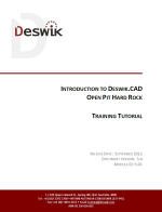 Deswik. Introduction to Deswik.CAD. Open pit hard rock. Training tutorial / Deswik. Введение в Deswik.CAD. Открытые горные выработки в скальных горных породах. Учебное пособие