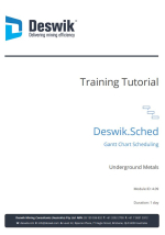 Deswik. Training tutorial. Deswik.Sched. Gantt chart scheduling. Underground metals / Deswik. Учебное пособие. Планирование по диаграмме Ганта. Подземная добыча металлов