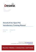 Deswik.IS for open pits introductory training manual / Deswik.IS для открытых горных работ. Вводный курс