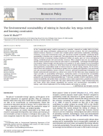 The Environmental sustainability of miningin Australia: keymega-trends and looming constraints / Экологическая устойчивость горнодобывающей промышленности в Австралии: ключевые тенденции и надвигающиеся трудности