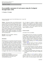 Excavatability assessment of rock masses using the Geological Strength Index (GSI) / Оценка экскавируемости горных массивов с использованием индекса геологической прочности (GSI)