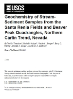 Geochemistry of stream-sediment samples from the Santa Renia Fields and Beaver Peak Quadrangles, orthern  Carlin Trend, Nevada / Геохимия опробования донных отложений района Санта-Рения и Бивер-Пик, Северная Карлин Тренд, Невада