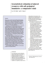 Geostatistical estimation of mineral resources with soft geological boundaries: a comparative study / Геостатистическая оценка минеральных ресурсов с неявными геологическими границами: сравнительное исследование