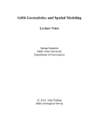 Geostatistics and spatial modeling. Lecture notes / Геостатистика и пространственное моделирование. Лекционные заметки