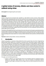 A global review of recovery, dilution and draw control in sublevel caving mines / Глобальный обзор методов извлечения, разубоживания и контроля извлечения при подземной отработке способом подэтажного обрушения