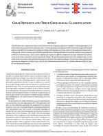 Gold deposits and their geological classification / Золоторудные месторождения и их геологическая классификация 