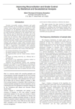 Improving reconciliation and grade control by statistical and geostatistical analysis / Улучшение сопоставления и контроля оценок с помощью статистического и геостатистического анализа