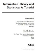 Information theory and statistics. A tutorial / Теория информации и статистика. Учебное пособие