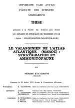 Le valanginien de L'Atlas Atlantique (Maroc) : Stratigraphie et ammonitofaune / Валанжин Атлантического Атласа (Марокко): стратиграфия и аммонитофауна