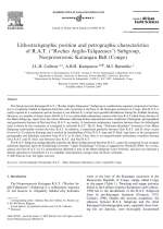 Lithostratigraphic position and petrographic characteristics of R.A.T. (‘‘Roches Argilo-Talqueuses’’) Subgroup, Neoproterozoic Katangan Belt (Congo) / Литостратиграфическое положение и петрографические характеристики подгруппы R.A.T. Катанганский пояс