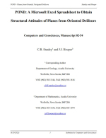 A Microsoft Excel spreadsheet to obtain structural attitudes of planes from oriented drill core / Электронная таблица Microsoft Excel для получения структурного расположения плоскостей по ориентированному буровому керну