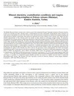 Mineral chemistry, crystallization conditions and magma mixing-mingling at Orduzu volcano (Malatya), Eastern Anatolia, Turkey / Химический состав минералов, условия кристаллизации и перемешивание магмы на вулкане Ордузу (Малатья), Восточная Анатолия, Турц