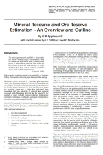 Mineral resource and ore reserve estimation – an overview and outline / Оценка минеральных ресурсов и рудных запасов – общий обзор и схема