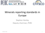 Minerals reporting standards in Europe / Стандарты отчетности о полезных ископаемых в Европе