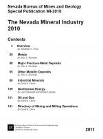 Nevada bureau of mines and geology special pubication MI-2010. The Nevada mineral industry 2010