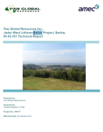 NI 43-101 Technical Report. Jadar West Lithium-Boron Project, Serbia / NI 43-101 Технический отчет. Литий-боровый проект Йадар Вест, Сербия