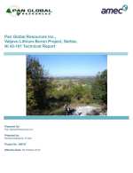 NI 43-101 Technical Report. Valjevo Lithium-Boron Project, Serbia / NI 43-101 Технический отчет. Литий-боровый проект Вальехо, Сербия