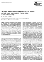 The origin of Kibaran (late Mid-Proterozoic) tin, tungsten and gold quartz vein deposits in Central Africa: a fluid inclusions study / Происхождение кибаранских (поздне-среднепротерозойских) оловянных, вольфрамовых и золото-кварцевых жил в Центр. Африке