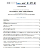 Pan-European Code For Reporting of  exploration results, mineral resources and reserves  ("The PERC Reporting Code") / Общеевропейский кодекс отчетности о результатах разведки, минеральных ресурсах и запасах ("Кодекс отчетности PERC")