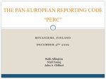 The Pan-European Reporting CODE "PERC" / Общеевропейский кодекс отчетности "PERC"