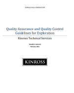 Quality Assurance and Quality Control. Guidelines for Exploration / Обеспечение и контроль качества. Руководство по разведке