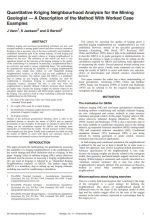 Quantitative kriging neighbourhood analysis for the mining geologist — A description of the method with worked case examples / Количественный анализ методом кригинга (методом ближайшего соседа) для рудничного геолога - описание метода с рабочими примерами