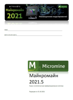 Рабочая тетрадь "Micromine 2021.5 Горно-геологическая информационная система"