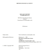 Research report number RR 99–02 BGS Rock Classification Scheme Volume 2 Classification of metamorphic rocks / Отчет об исследовании № RR 99-02 Схема классификации горных пород BGS Том 2 Классификация метаморфических пород