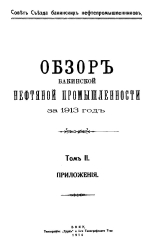 Совет съезда нефтепромышленников. Обзор Бакинской нефтяной промышленности за 1913 год. Том 2. Приложения