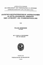 Statistisch-biostratigraphische untersuchungen an mitteljurassischen ammoniten uber artbegriff und stammesentwicklung / Статистико-биостратиграфические исследования среднеюрских аммонитов о видовом понятии и эволюции племен