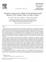 Syngenetic origin for the sediment-hosted disseminated gold deposits in NW Sichuan, China: ore fabric evidence