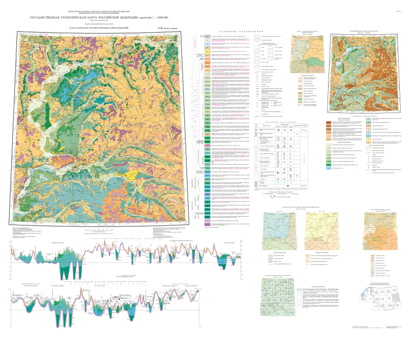 Геологическая карта России. Карта-схема дочетвертичных образований Самарской области. Государственная Геологическая карта Сызрани. Векторная карта России 1:2500000 ВСЕГЕИ.