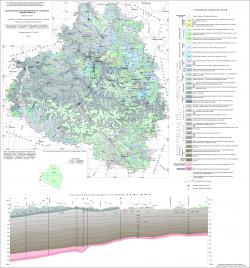 Геологическая карта дочетвертичных отложений Тульской области