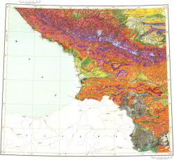 K-(37),(38). Государственная геологическая карта СССР (Тбилиси). Карта четвертичных образований 