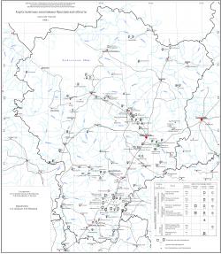 Карта полезных ископаемых Ярославской области.