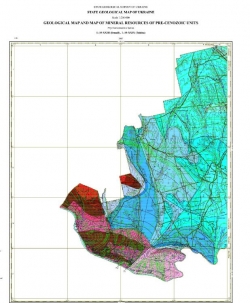 L-35-XXIII (Измаил), L-35-XXIX (Тулча). Геологическая карта СССР. Серия Причерноморская. Геологическая карта и карта полезных ископаемых докайнозойских образований