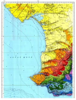L-36-XXVIII (Евпатория), L-36-XXXIV (Севастополь). Геологическая карта полезных ископаемых дочетвертичных отложений. Крымская серия