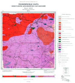 M-35-X (Олевск). Геологическая карта СССР. Серия Центральноукраинская. Карта поверхности домезозойских образований