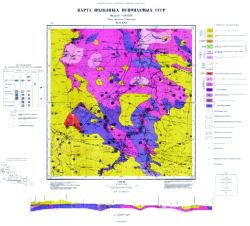 M-35-XVI (Новоград-Волынский). Геологическая карта СССР. Серия Центральноукраинская. Карта полезных ископаемых