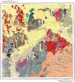 M-41-XIII. Геологическая карта СССР. Геологическая карта и карта полезных ископаемых. Мугоджарская серия