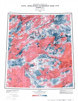 N-39. Карта аномального магнитного поля СССР. Серия Средневолжская. Изолинии (дельта Т)а