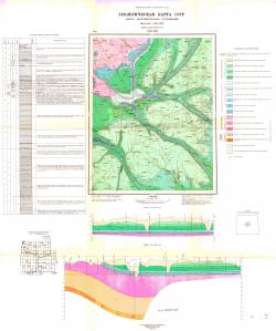 O-38-XIII. Геологическая карта СССР. Карта дочетвертичных отложений. Серия Средневолжская