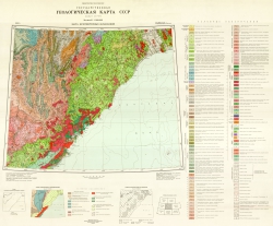 O-(53),54 (Охотск). Государственная геологическая карта СССР (новая серия). Карта дочетвертичных образований