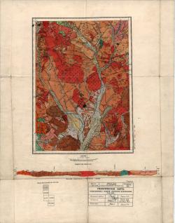 P-55-XXVI. Геологическая карта совмещенная с картой полезных ископаемых.