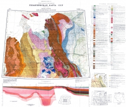 Q-38,39 (Мезень). Государственная геологическая карта СССР (новая серия). Карта дочетвертичных образований